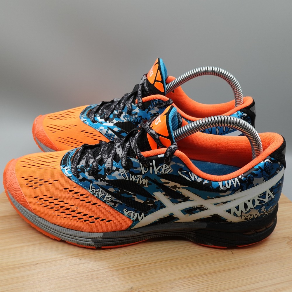 ASICS Shoes Men 7.5 Orange Gel Noosa Tri 10 Running Triathlon Sneaker T530N Flaw